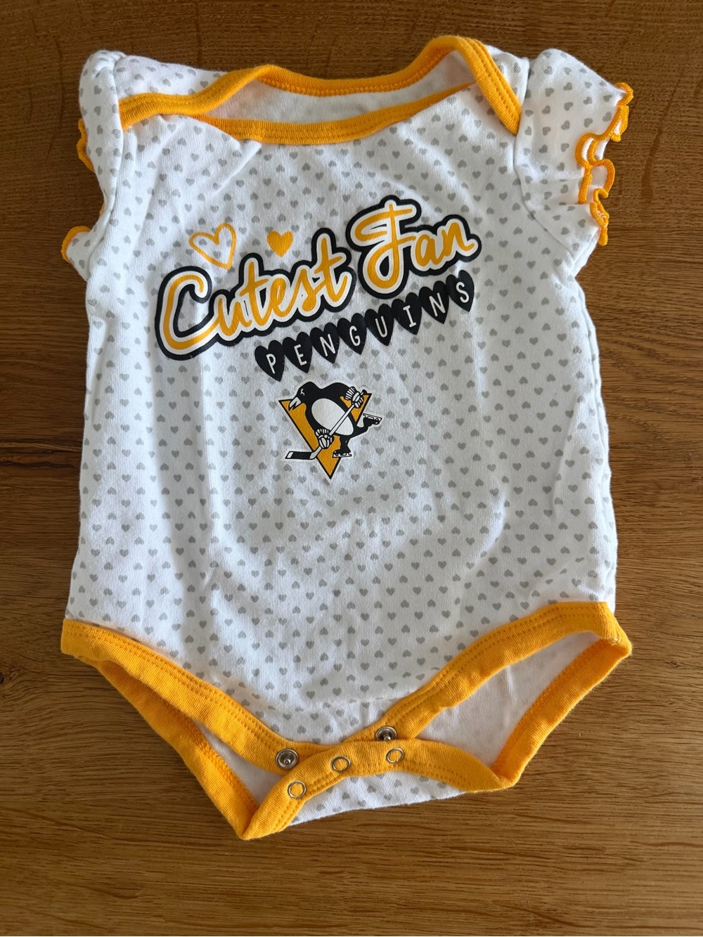 NHL Pittsburgh Penguins Black & Gold Baby Girl Bodysuit